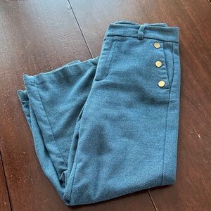 Ann Taylor Teal Pants with Gold Buttons
